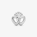 925 Sterling Silver Crown Heart Charm