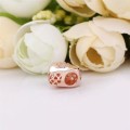 925 Sterling Silver Rose Gold Heart Charm