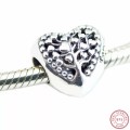 NEW 100% 925 Sterling Silver Flourishing Heart Charm