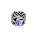 925 Sterling Silver  Purple Flower Charm