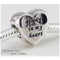 925 Sterling Silver Always In My Heart Charm