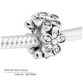 925 Sterling Silver Dazzling Daisies Spacer Charm