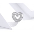 925 Sterling Silver Shiny Heart Charm