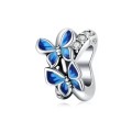 925 Sterling Silver flying butterflies charm