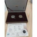 2000 and 2008 Nelson Mandela Commemorative R5 coin set
