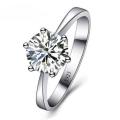 Cubic Zirconia Solitaire Ring 925 Sterling Silver