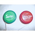 Pair of vintage Yoyos': Bilingual Genuine Russell Professional and Super Coca Cola