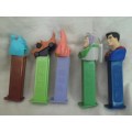 Pez Dispensers Superhero collection: Superman, Sulley, Mater, Buzz and Patrick
