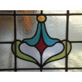 Collection only - Vintage stained glass window in frame