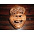 Vintage carved tribal wooden mask. Wonderfully detailed.