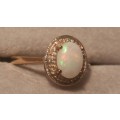 ***Reduced limited time***Pretty Opal and Diamond 9ct Gold Ring