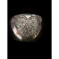 72 Diamond Heart Sterling Silver Ring