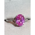 Pink Topaz 9ct White Gold Ring