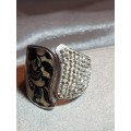 Swarovski Crystal and Resin Inlay Sterling Silver Ring