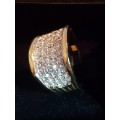Gold (18ct EP) Ring with Crystals