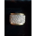 Gold (18ct EP) Ring with Crystals