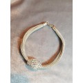String bracelet with Swarovski Elements Pave Bead