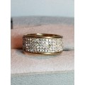 9ct Gold Pave Crystal Ring