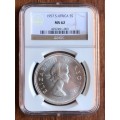 1957 SAU silver crown (5 shillings) * NGC MS62 * price reduced