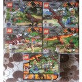 Building Blocks Set of 4 Combination / Dinosaur World : Total 206 Pieces (No's 82025 : 1, 2, 3 & 4)