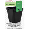 TEKU® German High Quality Plant Pots (11x11x11cm) Black Square/Round MQE with tag lock