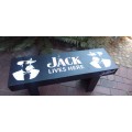 jack daniels advertising bench