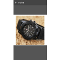 Genius Army Men's Canvas Quartz Watch - Black on Black