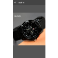 Genius Army Men's Canvas Quartz Watch - Black on Black