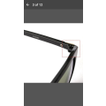 Vintage Unisex Square Sunglasses - Plastic Frame Black with Silver trim - V