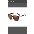 Vintage Unisex Square Sunglasses - Plastic Frame Brown with Gold trim