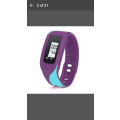 Digital LCD Pedometer Run Step Walking Distance Calorie Counter Watch Bracelet - Purple