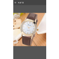 Geneva - Women Diamond Analog Leather Quartz Wrist Watch