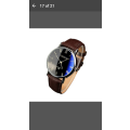 New Luxury Fashion Crocodile Faux Leather Mens Yazole Analog Watch - Brown Leather Blue Dial