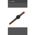 Rosivga 243 Unisex Watch Quartz Leather Strap Knit Scale Wrist Watch - Coffee