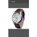 Brand New - Geneva Luxury Leather Mens Quartz Analog Wristwatch - Classy and Stylish
