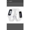 Digital LCD Pedometer Run Step Walking Distance Calorie Counter Watch Bracelet - White