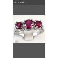 Brand New Jewelry - 925 Sterling Silver Purple Sapphire Ring - Size 6