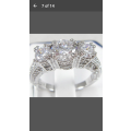 Brand New Jewelry - 925 Sterling Silver White Sapphire Ring - Size 6