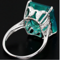 Green Created Emerald 925 sterling silver Ring Size 6