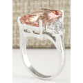 Created Morganite - Champagne - 925 Sterling Silver Ring - Size 6