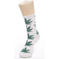 Weed leaf socks Men's Ladies Maple Leaf Socks Long Skateboard Hip-hop Male Woman white green