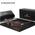 KINGSEVEN Sunglasses Men Woman Driving Square Frame Sun Glasses Male Unisex Gold brown