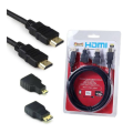3 In 1 HDMI Cable HDMI to Mini Micro HDMI Adaptor Cable Kit for Tablet PC HDTV 1.5M