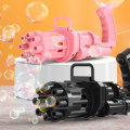 Electric bubble gun for kids gatling toy  blower soap bubble machine  automatic  summer outdoor acti