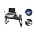 Adjustable Angle Laptop Desk with 4 Port USB Hub, LED Lights, Built-in Mouse Pad