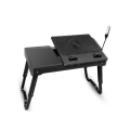 Adjustable Angle Laptop Desk with 4 Port USB Hub, LED Lights, Built-in Mouse Pad