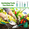 10 Piece Green Garden Tool Set