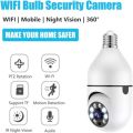 Wireless Bulb Security Camera 1080P WiFi Smart Surveillance Camera Pan Tilt 360° View Support Motion