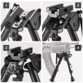 Rifle Bipod 6-9` Swivel Mount Folding Adjustable Height