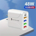 48W Charger USB 5 Port Charger Compatible GaN Technology Fast Charging Charger